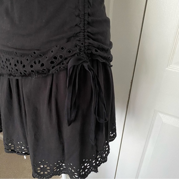 DEREK LAM IO CROSBY Black Sleeveless Cotton Dress with Lace Hem M - Picture 10 of 16